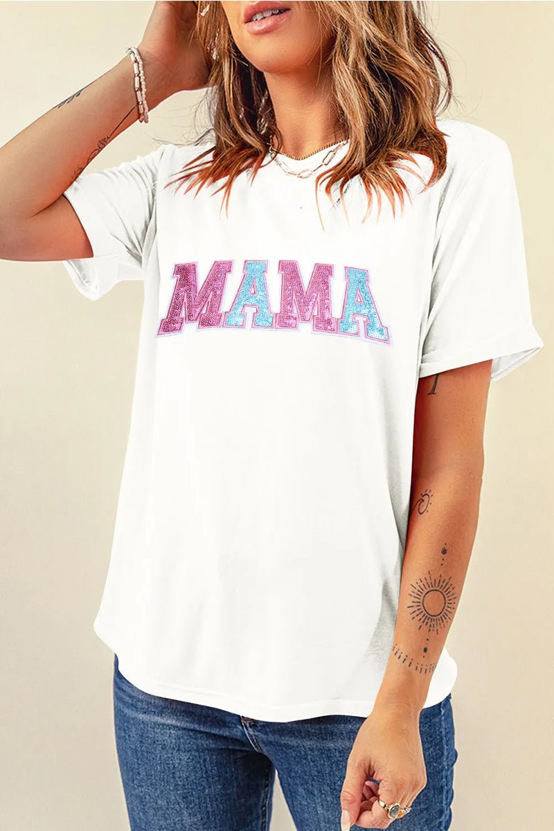 Mama Graphic Tee Women Casual Mother Day Gift Top