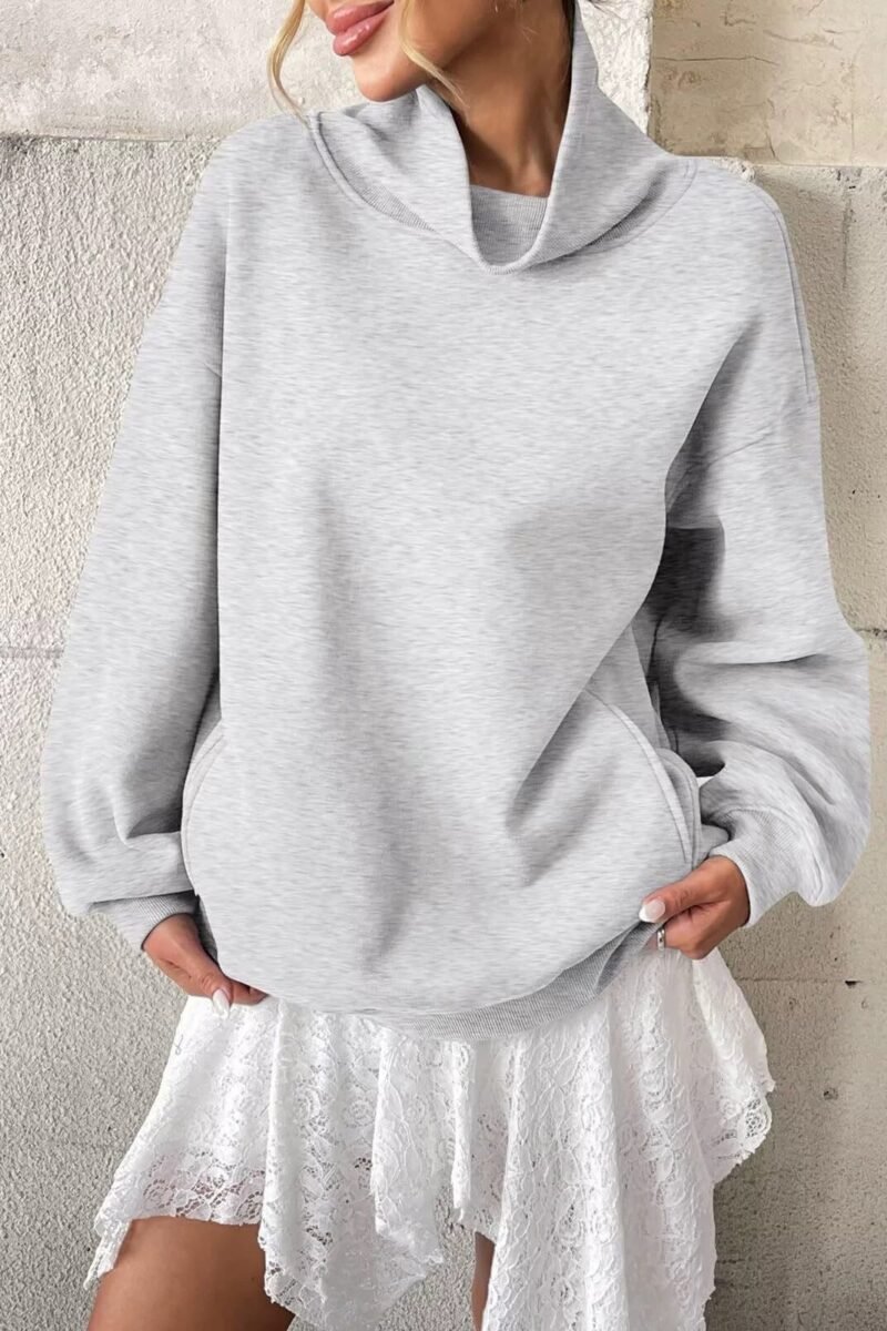 Cowlneck Pullover Sweatshirt Boutique Oversized Casual
