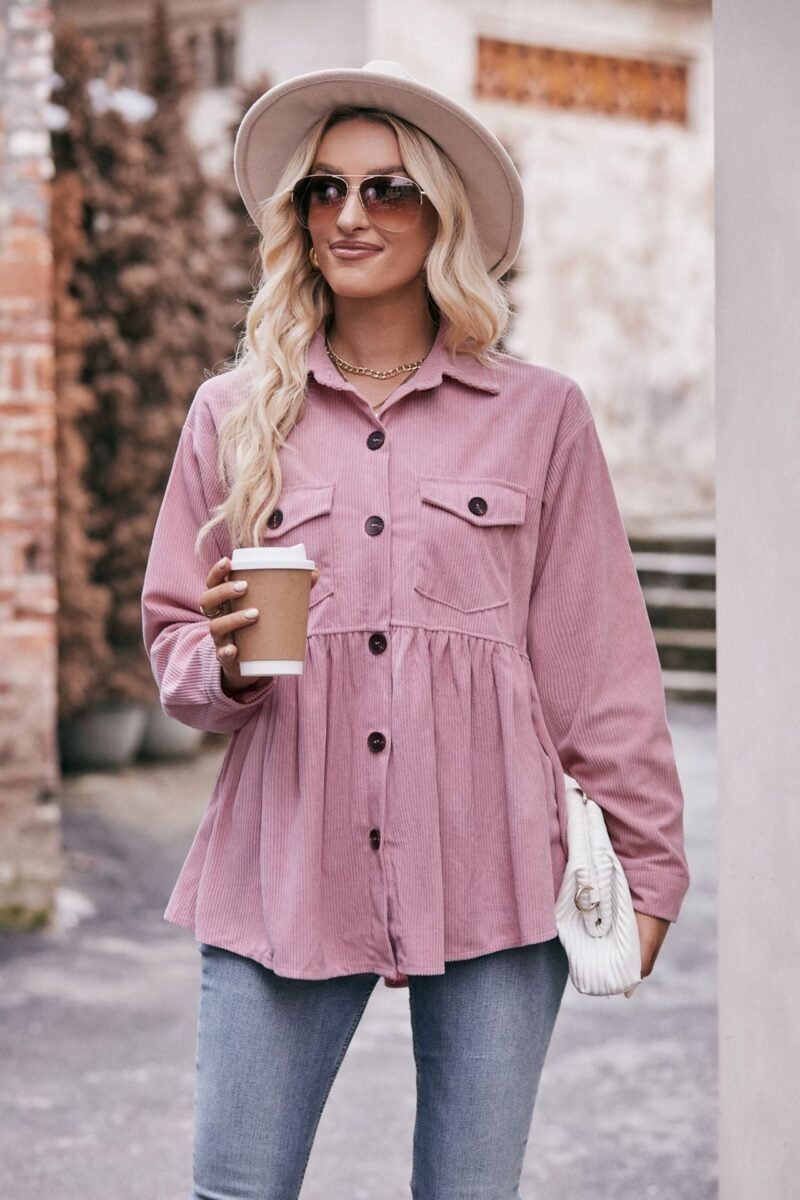 Casual Doll Shirts Babydoll Corduroy Shirts